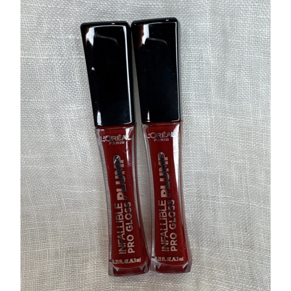 2  L'Oreal Infallible Pro Gloss Plump - .21oz. - 611 Ruby Sheen - New
